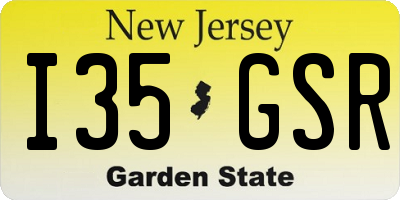 NJ license plate I35GSR