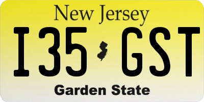 NJ license plate I35GST