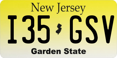 NJ license plate I35GSV
