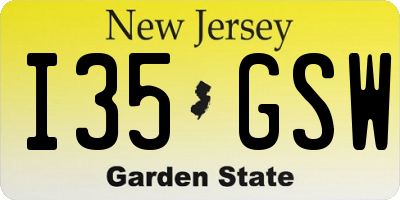 NJ license plate I35GSW