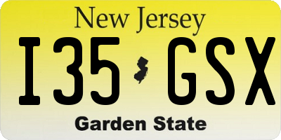 NJ license plate I35GSX