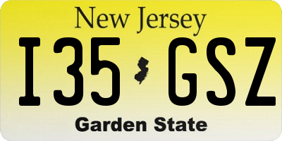NJ license plate I35GSZ