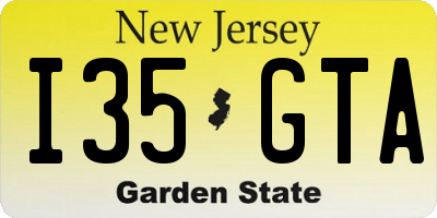 NJ license plate I35GTA