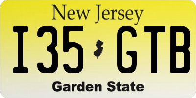 NJ license plate I35GTB