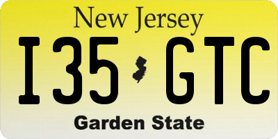NJ license plate I35GTC