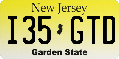 NJ license plate I35GTD