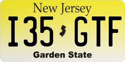 NJ license plate I35GTF