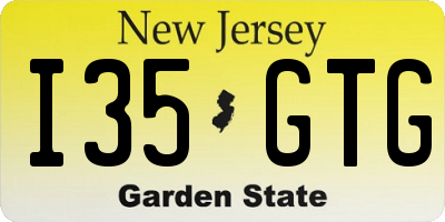 NJ license plate I35GTG