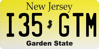 NJ license plate I35GTM
