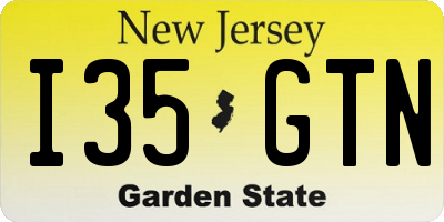 NJ license plate I35GTN
