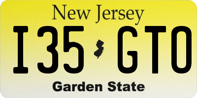NJ license plate I35GTO