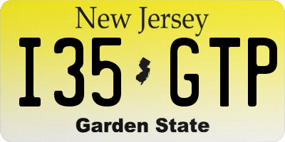 NJ license plate I35GTP