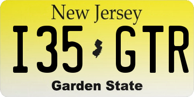 NJ license plate I35GTR