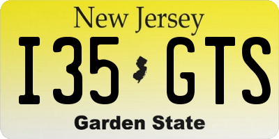 NJ license plate I35GTS