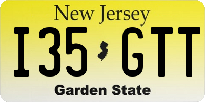 NJ license plate I35GTT