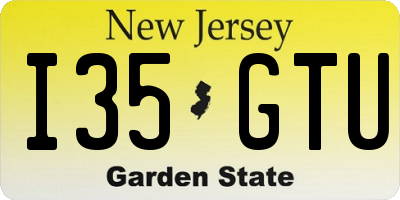 NJ license plate I35GTU
