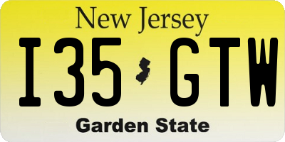 NJ license plate I35GTW