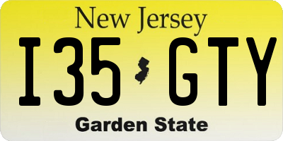 NJ license plate I35GTY