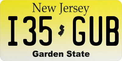 NJ license plate I35GUB