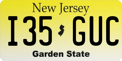 NJ license plate I35GUC