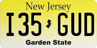 NJ license plate I35GUD
