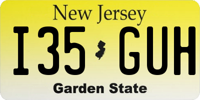NJ license plate I35GUH