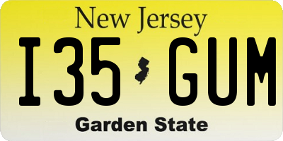 NJ license plate I35GUM