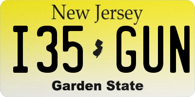 NJ license plate I35GUN