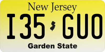 NJ license plate I35GUO