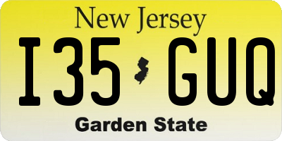 NJ license plate I35GUQ