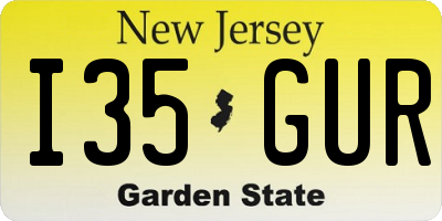 NJ license plate I35GUR