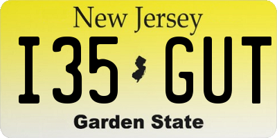 NJ license plate I35GUT