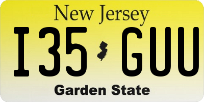 NJ license plate I35GUU