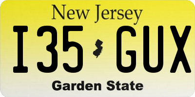 NJ license plate I35GUX