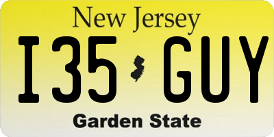 NJ license plate I35GUY