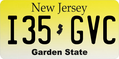 NJ license plate I35GVC