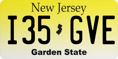 NJ license plate I35GVE