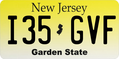 NJ license plate I35GVF