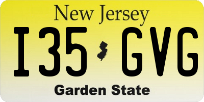 NJ license plate I35GVG
