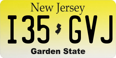 NJ license plate I35GVJ