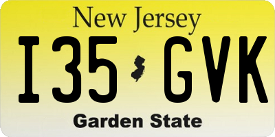 NJ license plate I35GVK