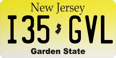 NJ license plate I35GVL