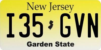 NJ license plate I35GVN