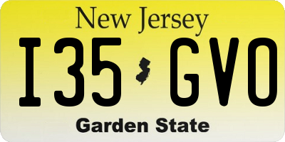NJ license plate I35GVO