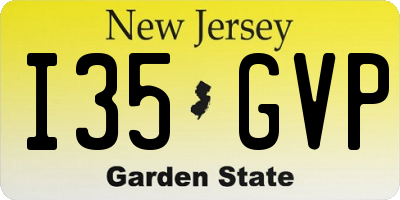 NJ license plate I35GVP