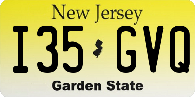 NJ license plate I35GVQ