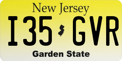 NJ license plate I35GVR