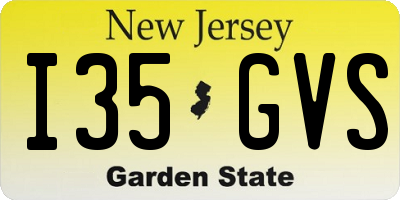 NJ license plate I35GVS