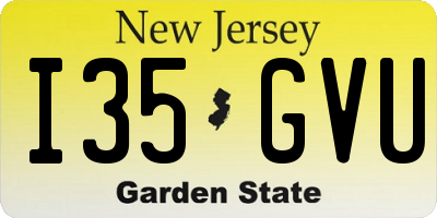 NJ license plate I35GVU