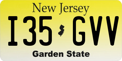 NJ license plate I35GVV